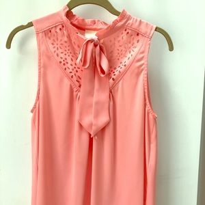 Sleeveless Anthropologie top with cutouts